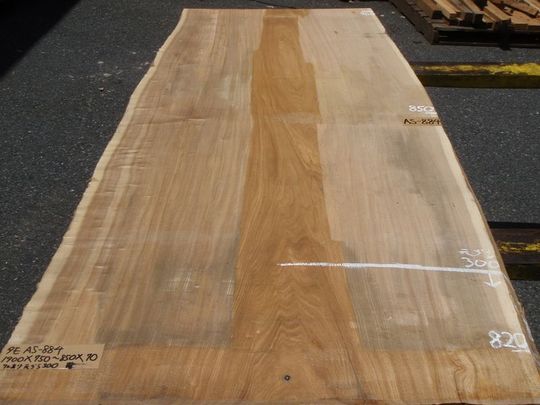 タモの木　無垢一枚板のダイニングテーブル大きさ178cm×77～83cm×5cm タモの木無垢一枚板のダイニングテーブル大きさ178cm×77～83cm